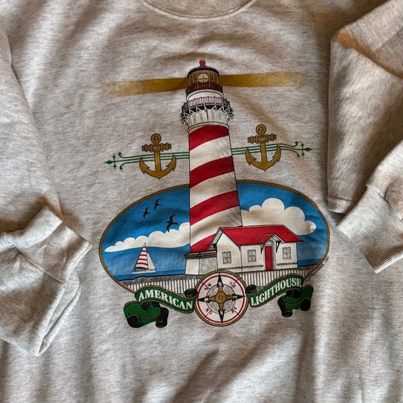 Vintage Lighthouse Crewneck Sweatshirt  - Size Medium - Picture 2 of 6